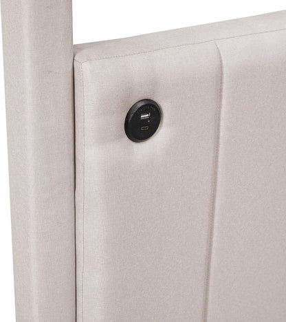 Designs Cama con dosel tamaño matrimonial con puertos USB y tipo C, base de
