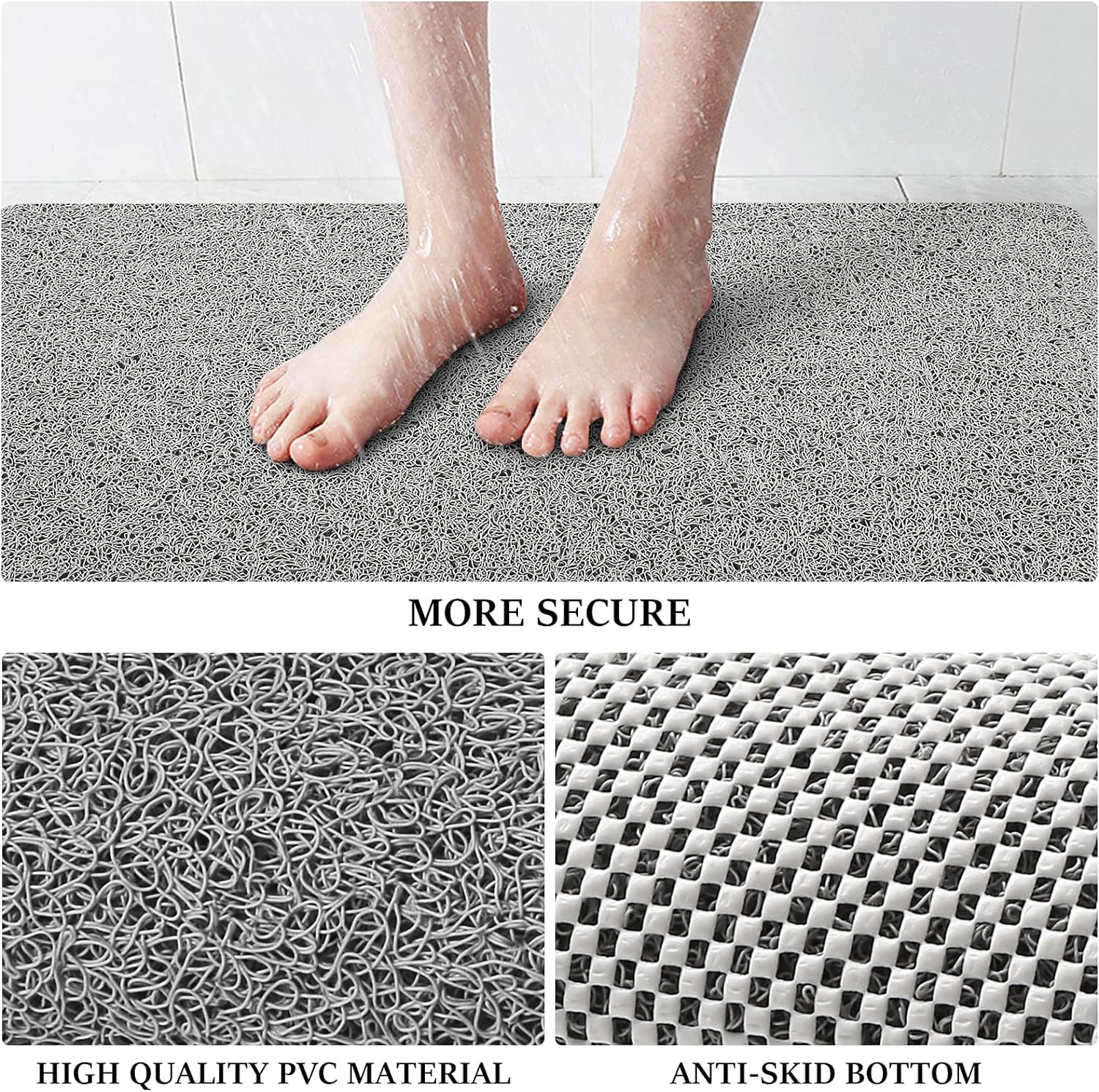 LuxStep - Tapete de ducha, de 24 x 16 pulgadas, tapete de baño antideslizante...