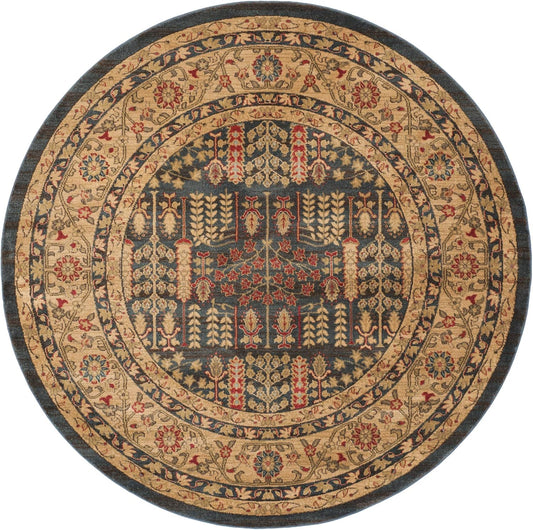 Mahal Collection MAH697E Alfombra redonda de 6 pies 7 pulgadas, color azul