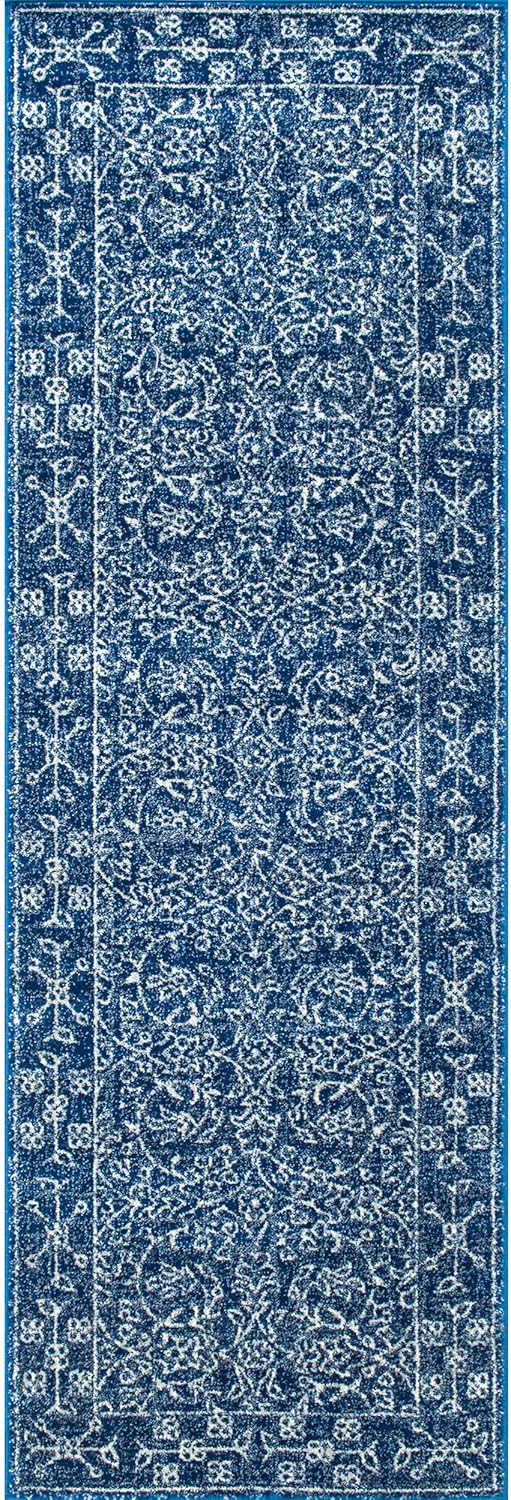 nuLOOM Alfombra vintage Waddell de pasillo, 2 pies 6 pulgadas x 6 pies, azul...