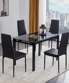 Juego de mesa de comedor de vidrio templado de 5 piezas para cocina en mesa