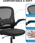 Silla de oficina de malla, silla ergonómica para computadora con brazos...