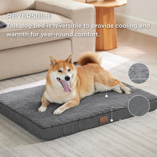 Bedsure - Cama ortopédica grande para perro grande, con funda lavable y...