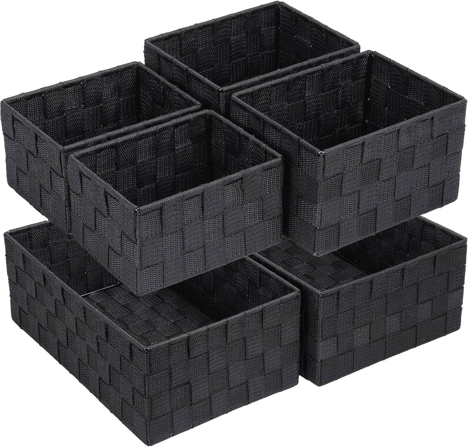 Posprica Cestas de almacenamiento tejidas para organizar, paquete de 6, cubos...