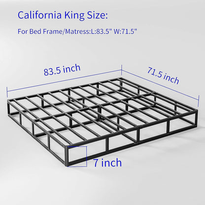 Somier de 7 pulgadas para cama California King, base de colchón de marco de