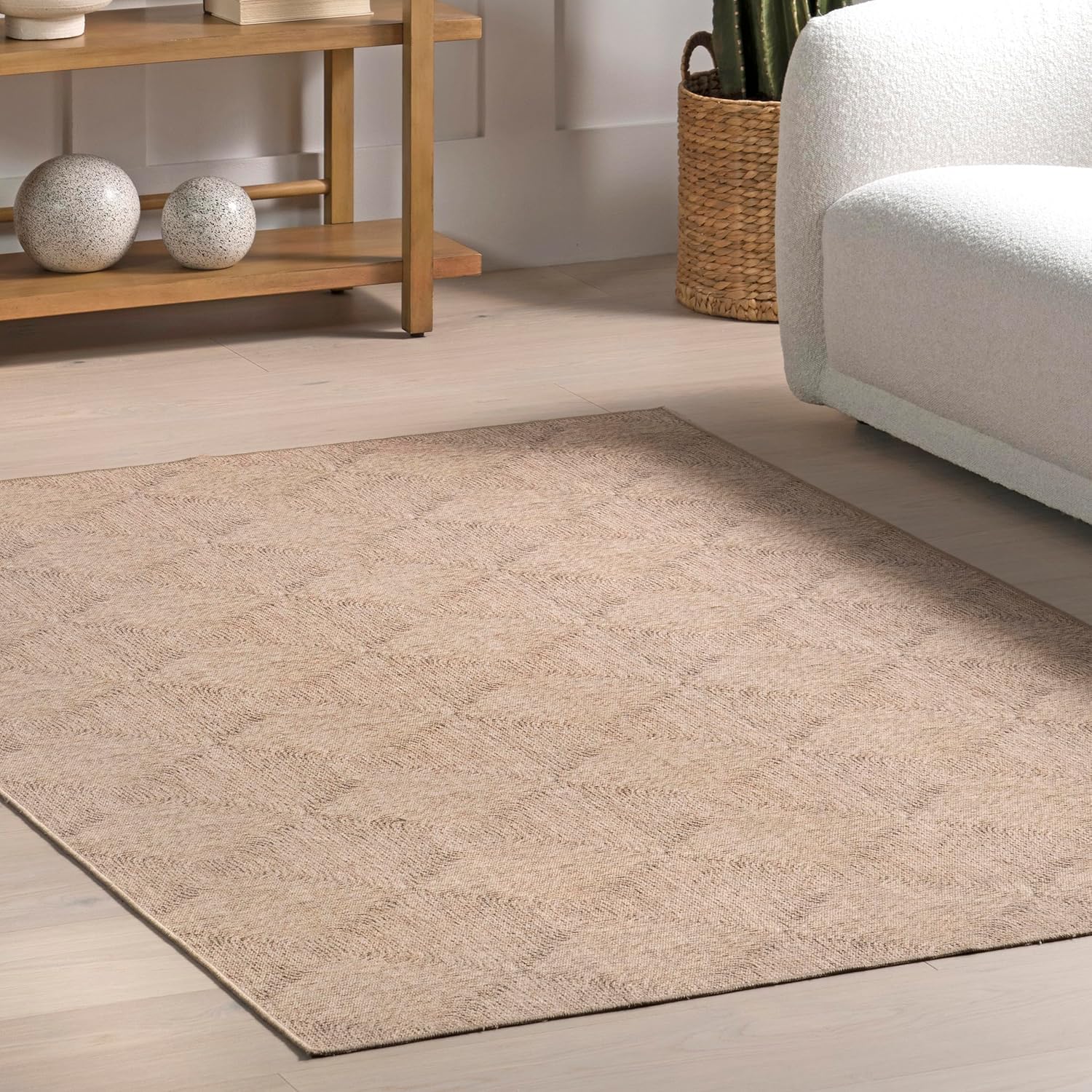 Joplin Trellis Alfombra lavable a máquina para sala de estar, dormitorio,