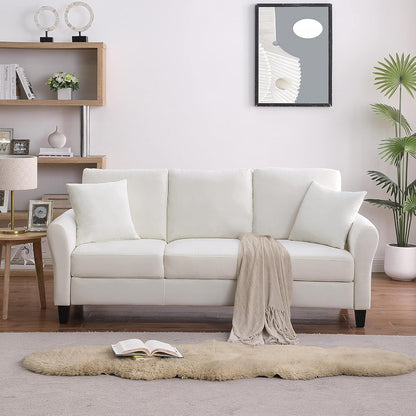 Sofá moderno de terciopelo de 78 pulgadas con 2 almohadas, sofá pequeño para