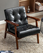HomeMiYN Mid-Century - Silla decorativa de piel sintética, estilo retro,...