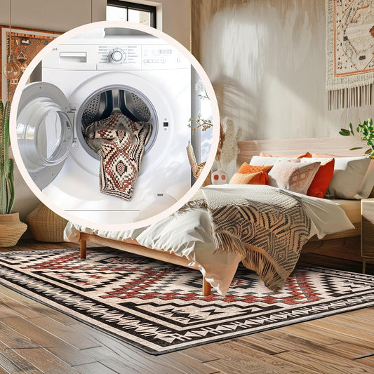 SpinClean Alfombra de área lavable a máquina, resistente a las manchas con
