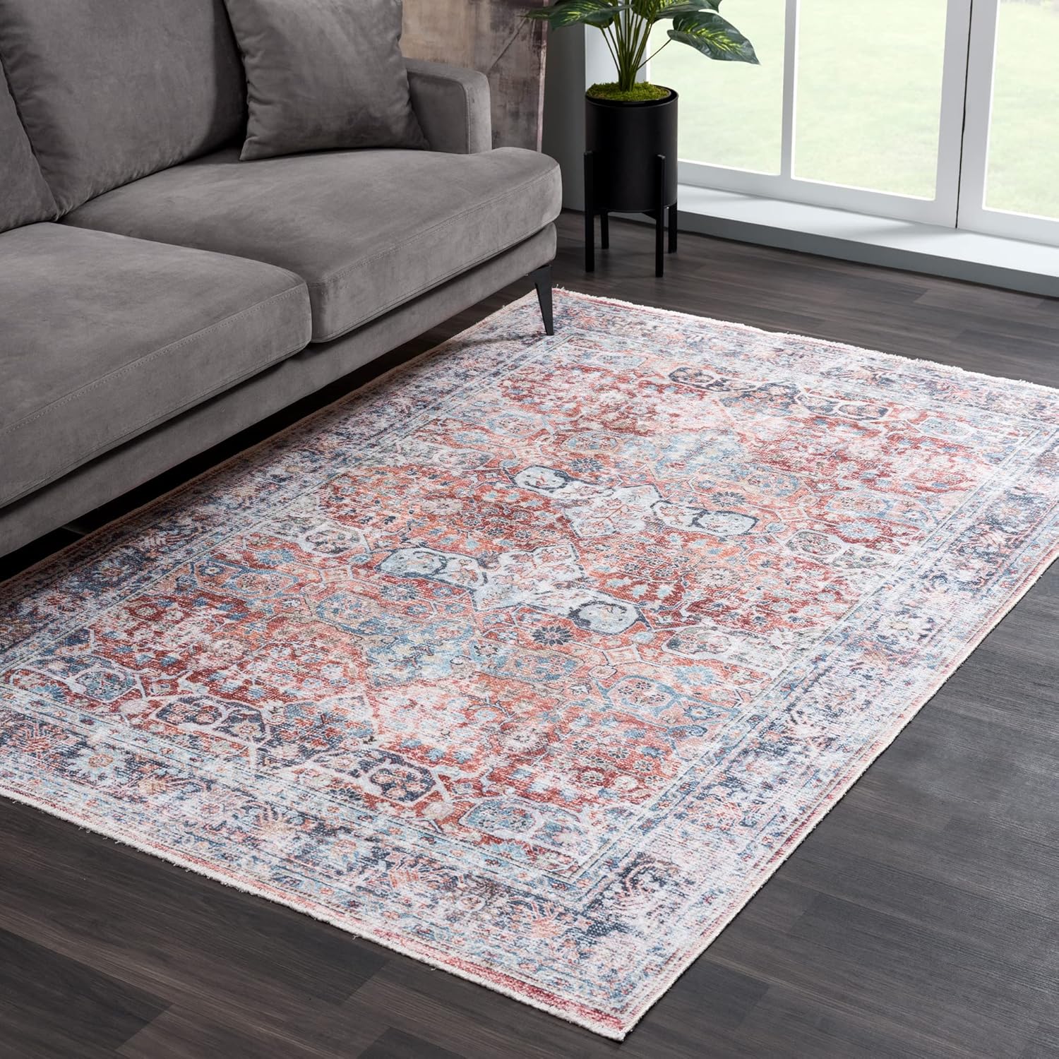 Bloom Rugs - Alfombra Caria lavable, antideslizante, de 2,44 x 3,05 m, color...