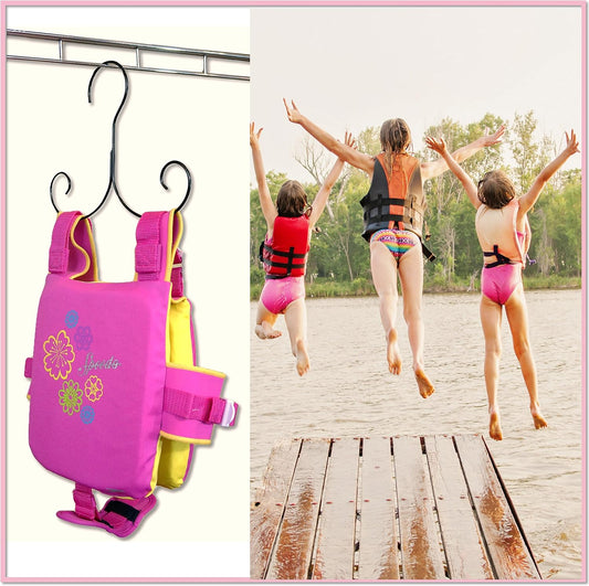 Boottique Juego de 5 perchas cromadas para chalecos salvavidas, acero con