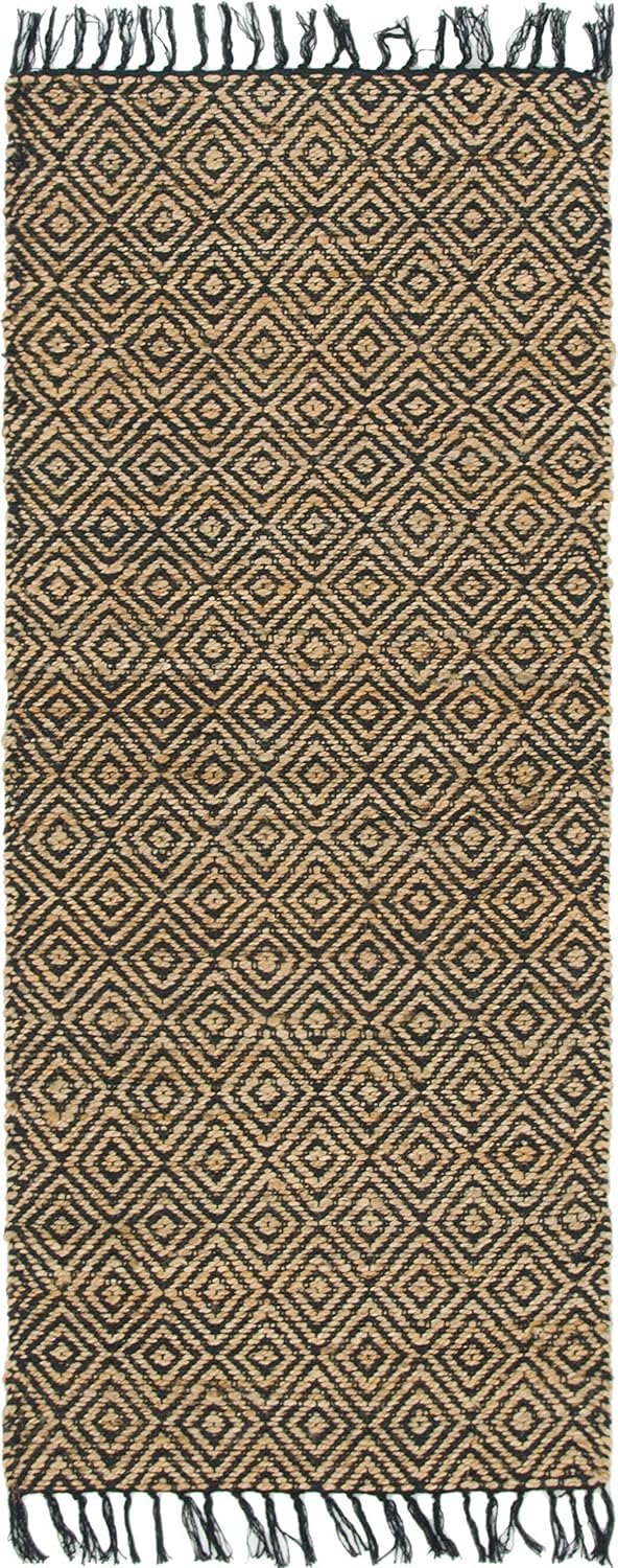 Unique Loom Alfombra trenzada colección de yute - Assam (2' 7" x 6' 1" camino,...