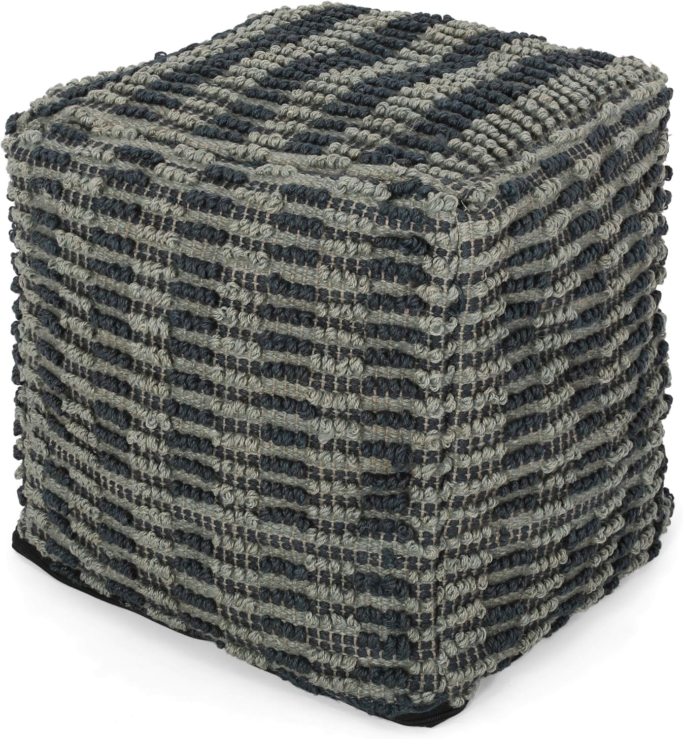 Christopher Knight Home Carolina Boho - Puf cubo de tela, azul y verde azulado,...
