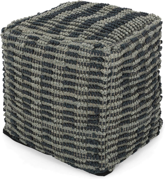 Christopher Knight Home Carolina Boho - Puf cubo de tela, azul y verde azulado,...
