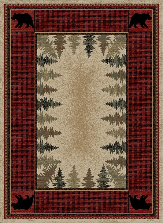 Mayberry Rug HS6490 8X10 Cuatro Esquinas Alfombra Roja
