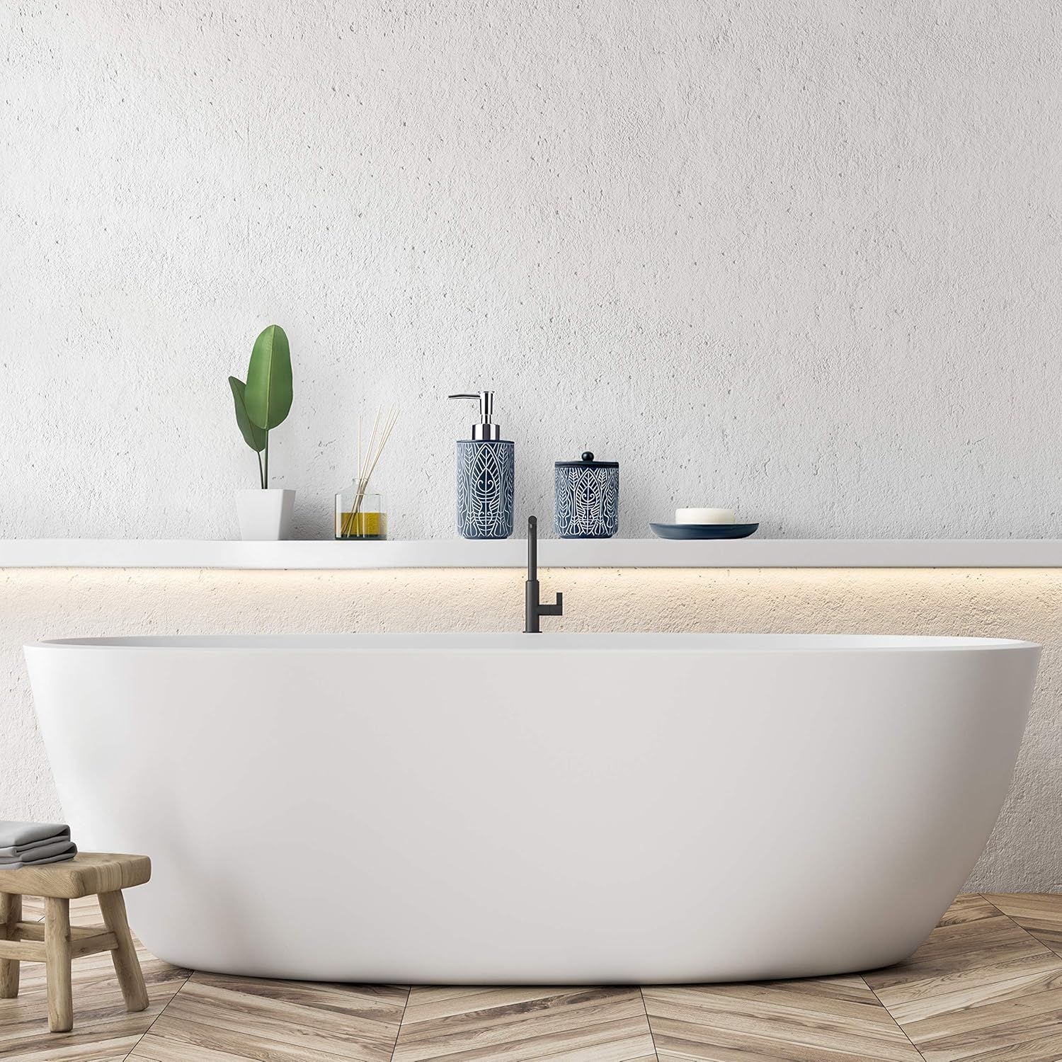 Juego de accesorios de baño azul marino de alta calidad. Decoración de baño...