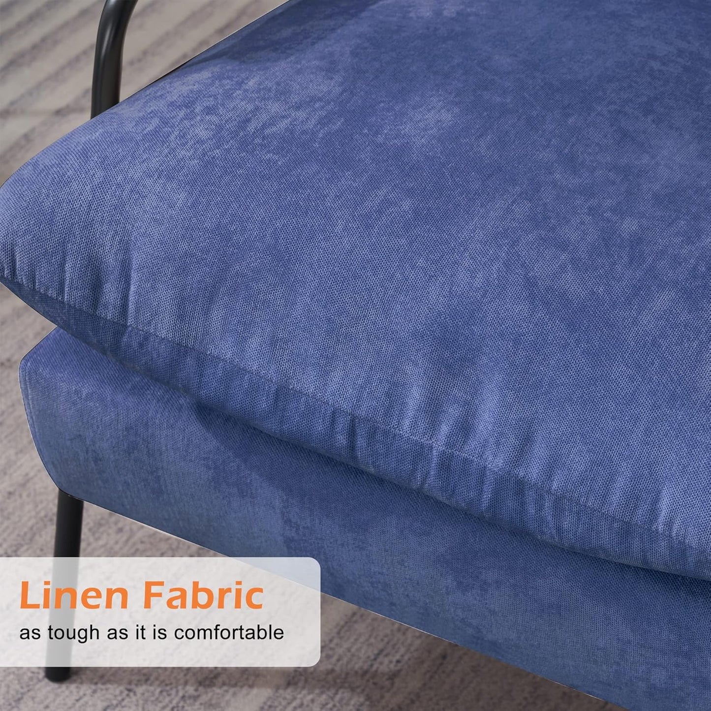 MCombo Silla reclinable Accent con otomana, sillón moderno de tela de lino,...