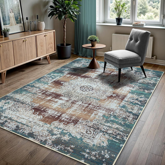 GLN Rugs - Alfombra lavable a máquina para sala de estar, dormitorio, cuarto de...