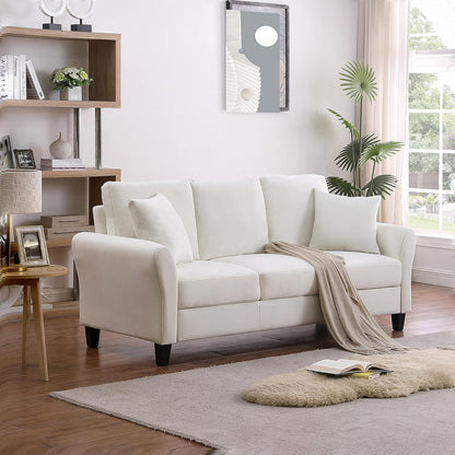 Sofá moderno de terciopelo de 78 pulgadas con 2 almohadas, sofá pequeño para