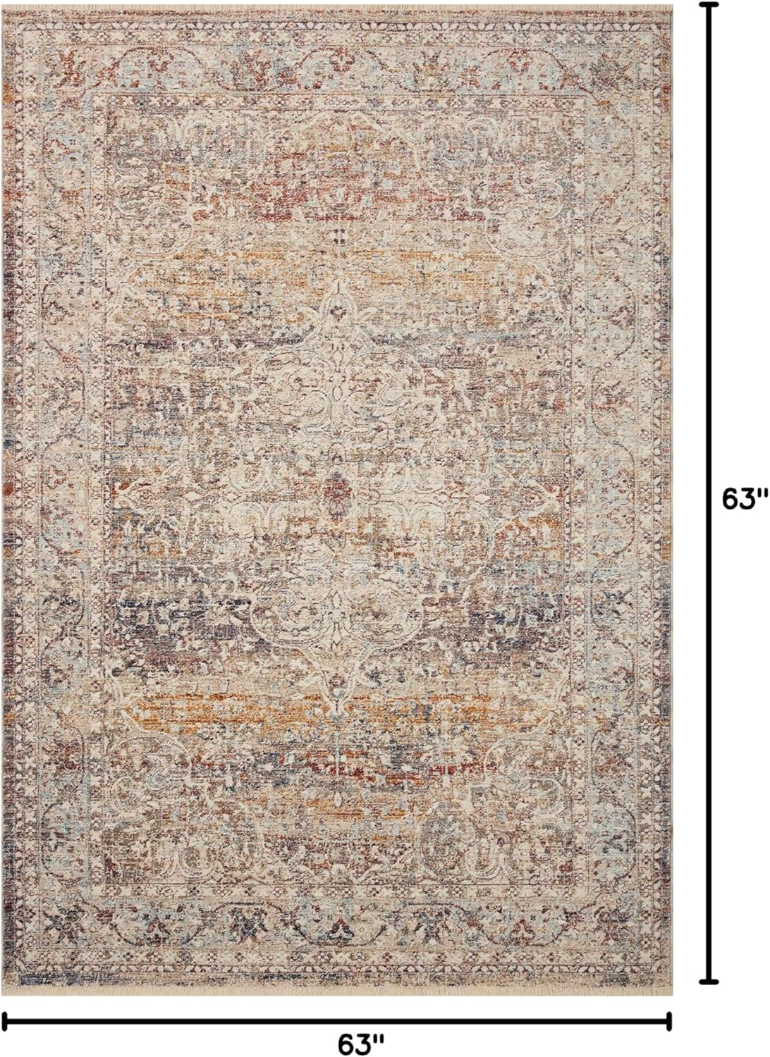 Loloi Sorrento Collection - Alfombra decorativa redonda de 5 pies y 3 pulgadas...