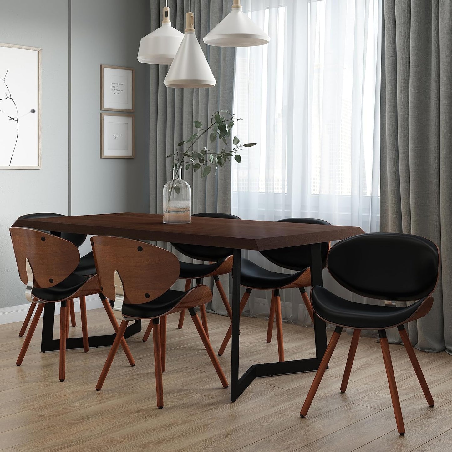 SIMPLIHOME Marana Silla de comedor moderna de mediados de siglo de 18 pulgadas...