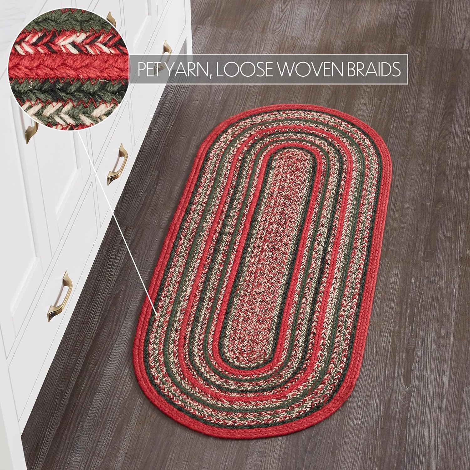 VHC Brands Forrester - Decoración rústica de Navidad tejida a rayas para...