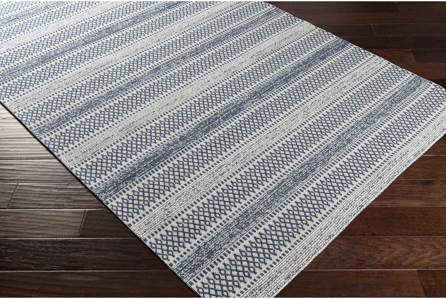 Livabliss Tumnus - Alfombra tribal bohemia, 2 x 2 pies 9 pulgadas, azul oscuro