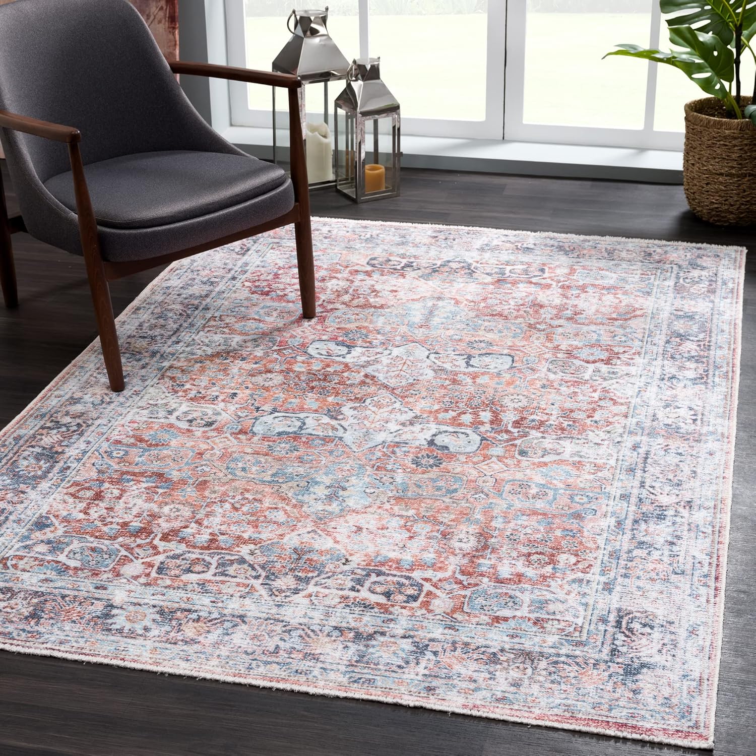 Bloom Rugs - Alfombra Caria lavable, antideslizante, de 2,44 x 3,05 m, color...