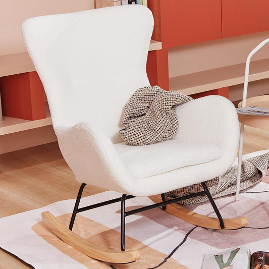 PrimeZone Cómoda mecedora para cuarto de bebé, silla deslizante con respaldo...