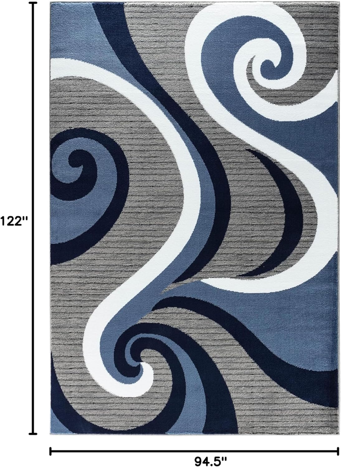 GLORY RUGS Alfombra moderna con diseño de remolinos para dormitorio, sala de...