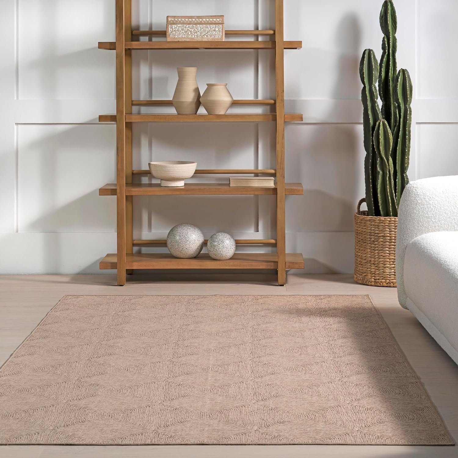 Joplin Trellis Alfombra lavable a máquina para sala de estar, dormitorio,