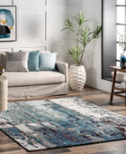 nuLOOM Haydee - Alfombra decorativa abstracta glacial, 3 x 5, azul