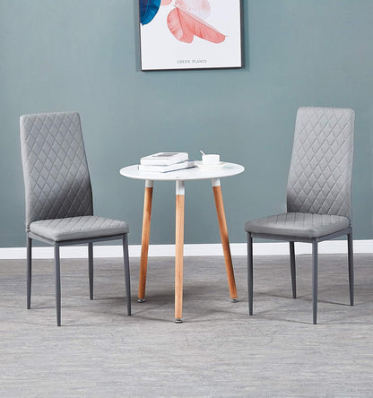 Juego de 4 sillas de comedor modernas con patas de metal y cojín tapizado de