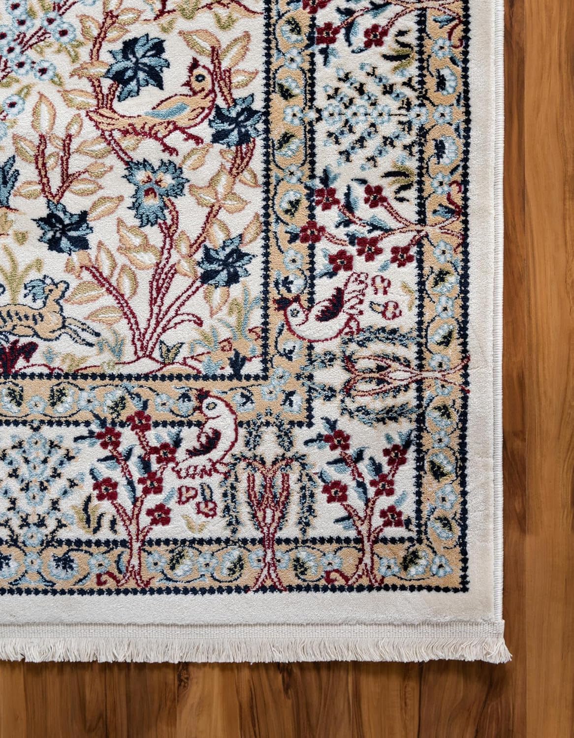 Rugs.com Rabia Collection - Alfombra baja marfil de 5 x 8 pies, perfecta para...