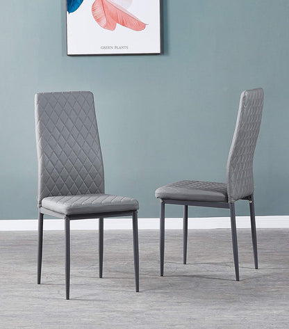 Juego de 4 sillas de comedor modernas con patas de metal y cojín tapizado de