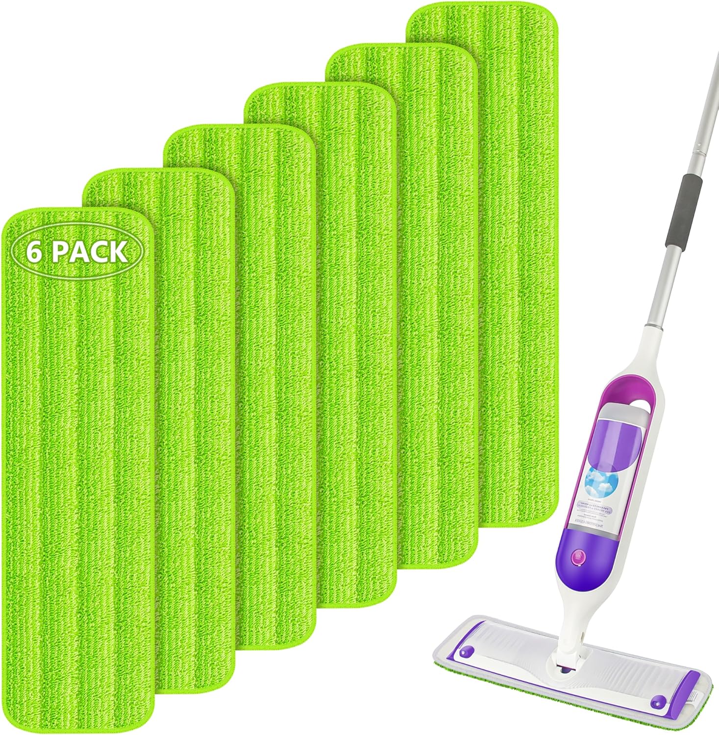 Paquete de 6 almohadillas reutilizables para trapeador Swiffer PowerMop,...