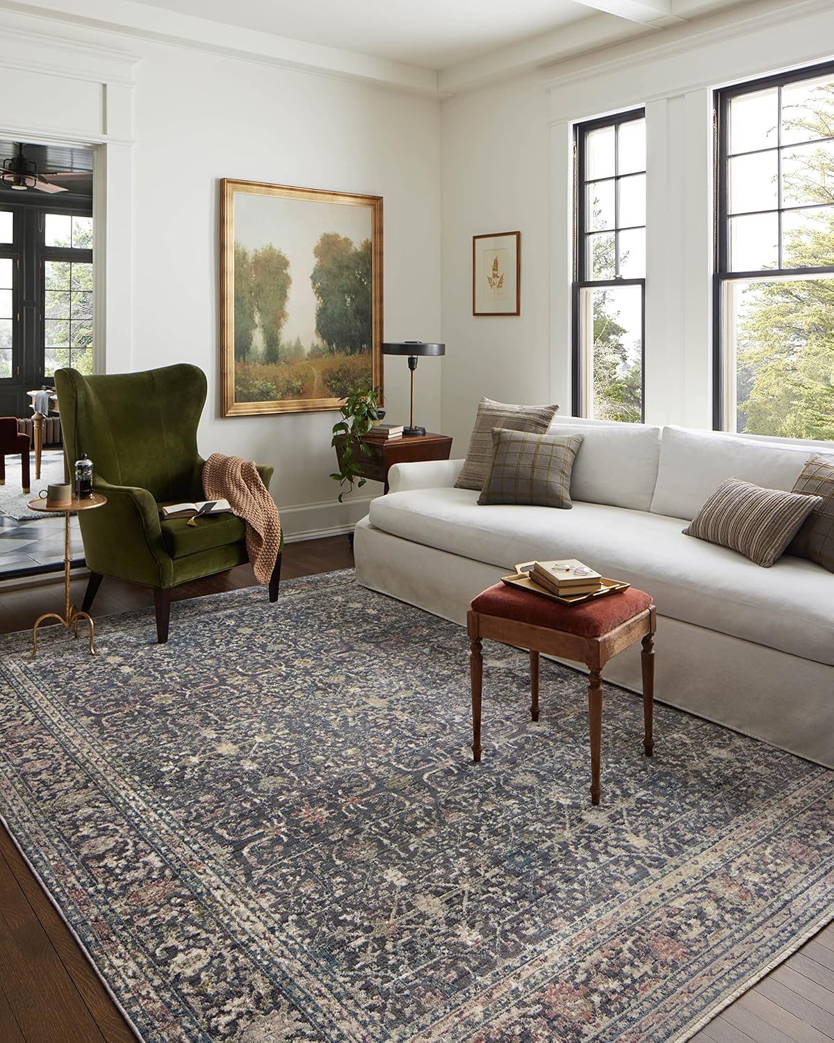 Loloi Jean Stoffer x Bradbury Collection, Midnight & Multi, alfombra decorativa...