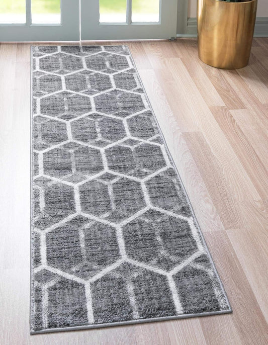 Unique Loom Matrix Trellis Collection - Alfombra de área con azulejos (2 pies 7...