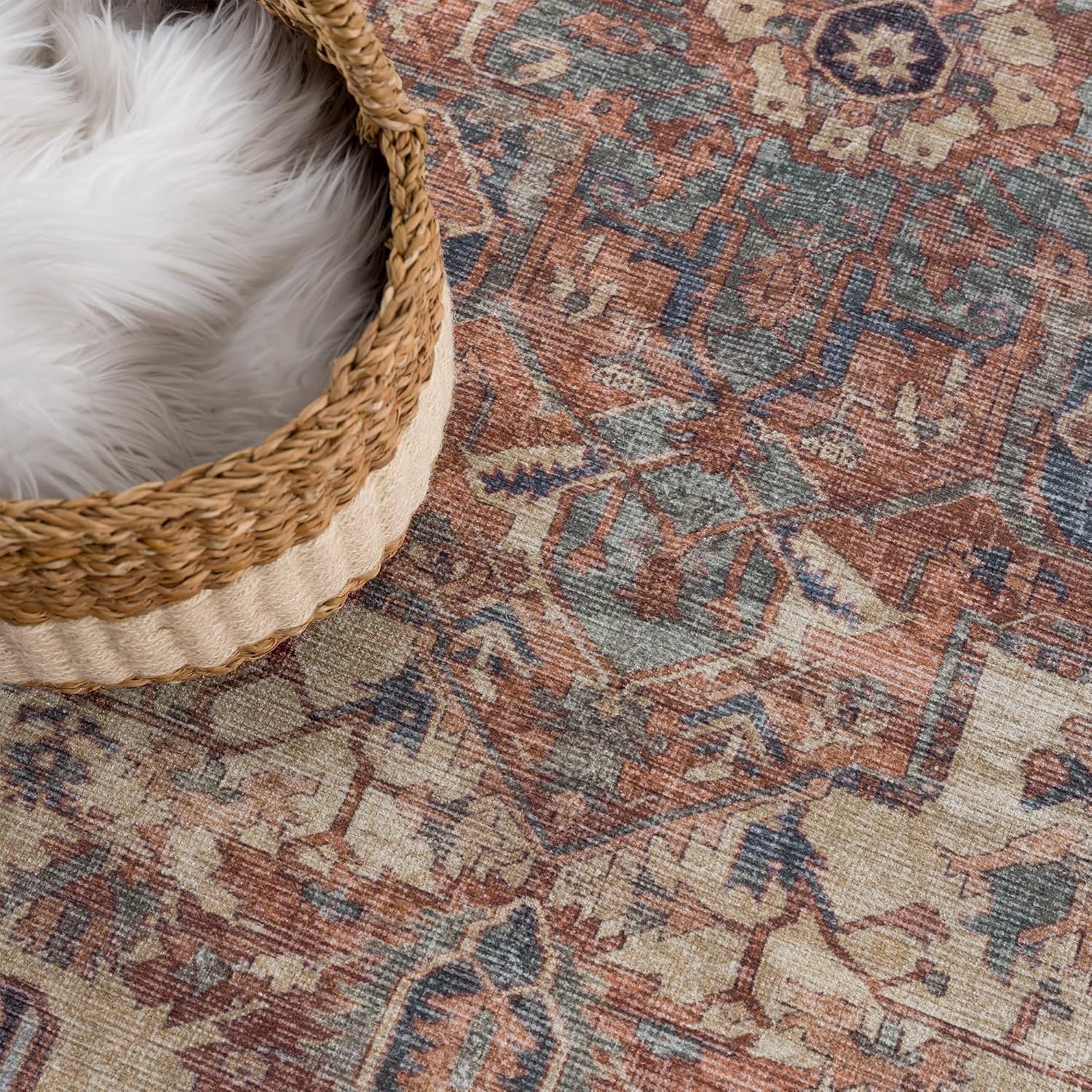 Bloom Rugs - Tapete tradicional para el pasillo, lavable y antideslizante, para...