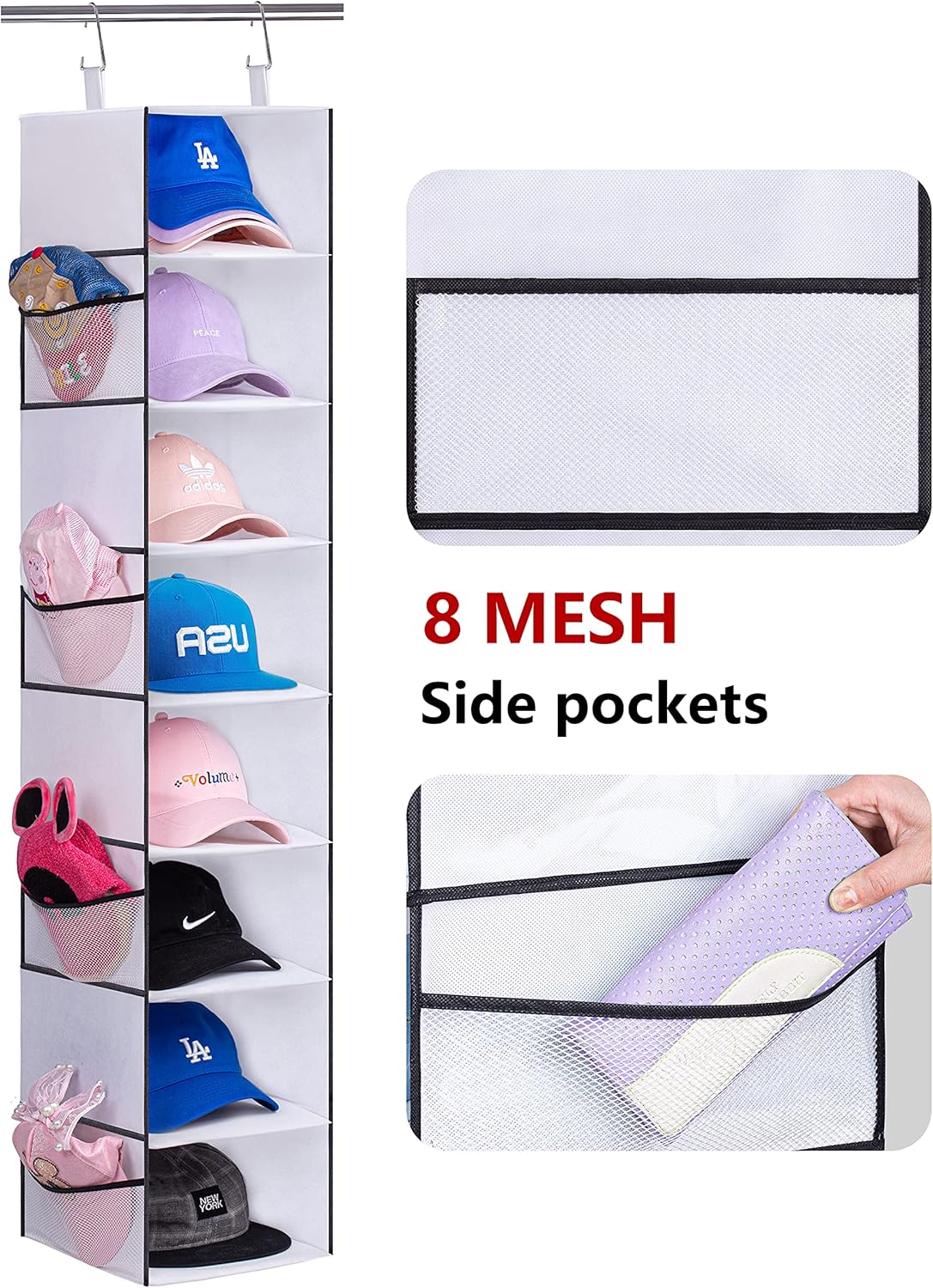 Organizador de zapatos colgante de 8 estantes, organizadores de ropa y estantes