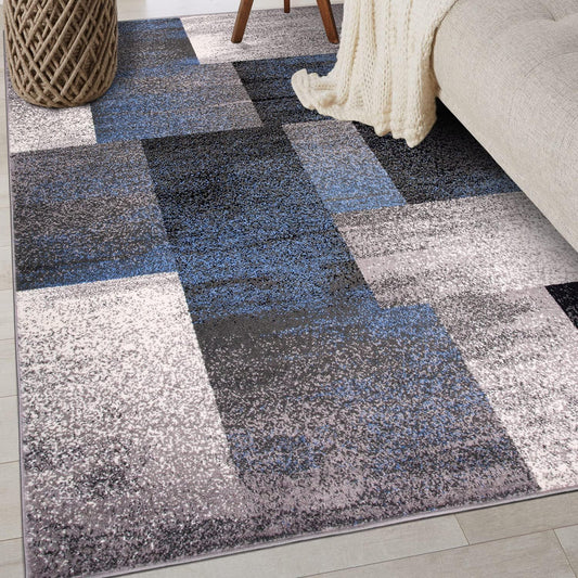 Rugshop Modern Distressed Boxes - Alfombra de área de 3 pies 3 pulgadas x 5...