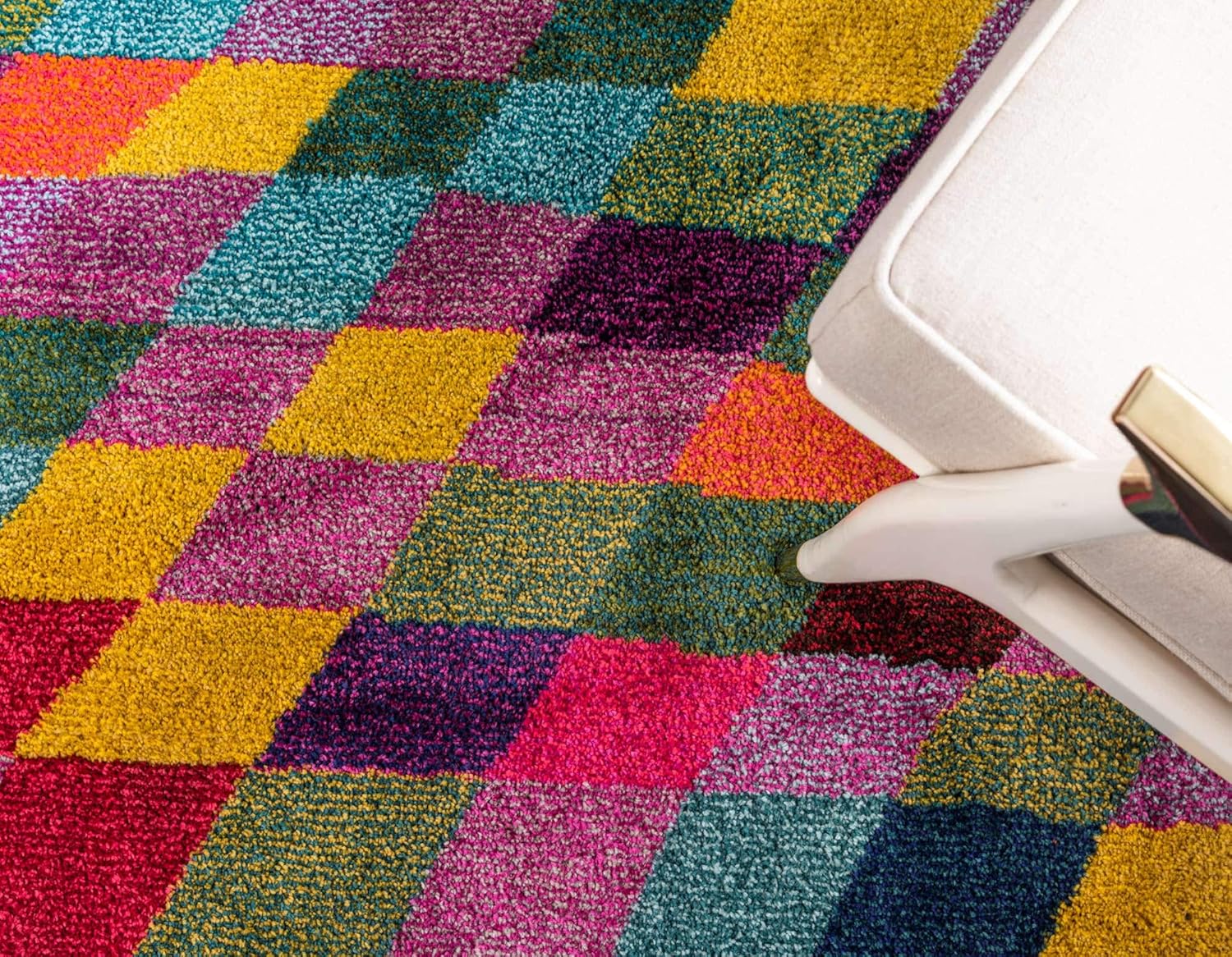 Unique Loom Estrella Collection - Alfombra geométrica, abstracta, colorida,...