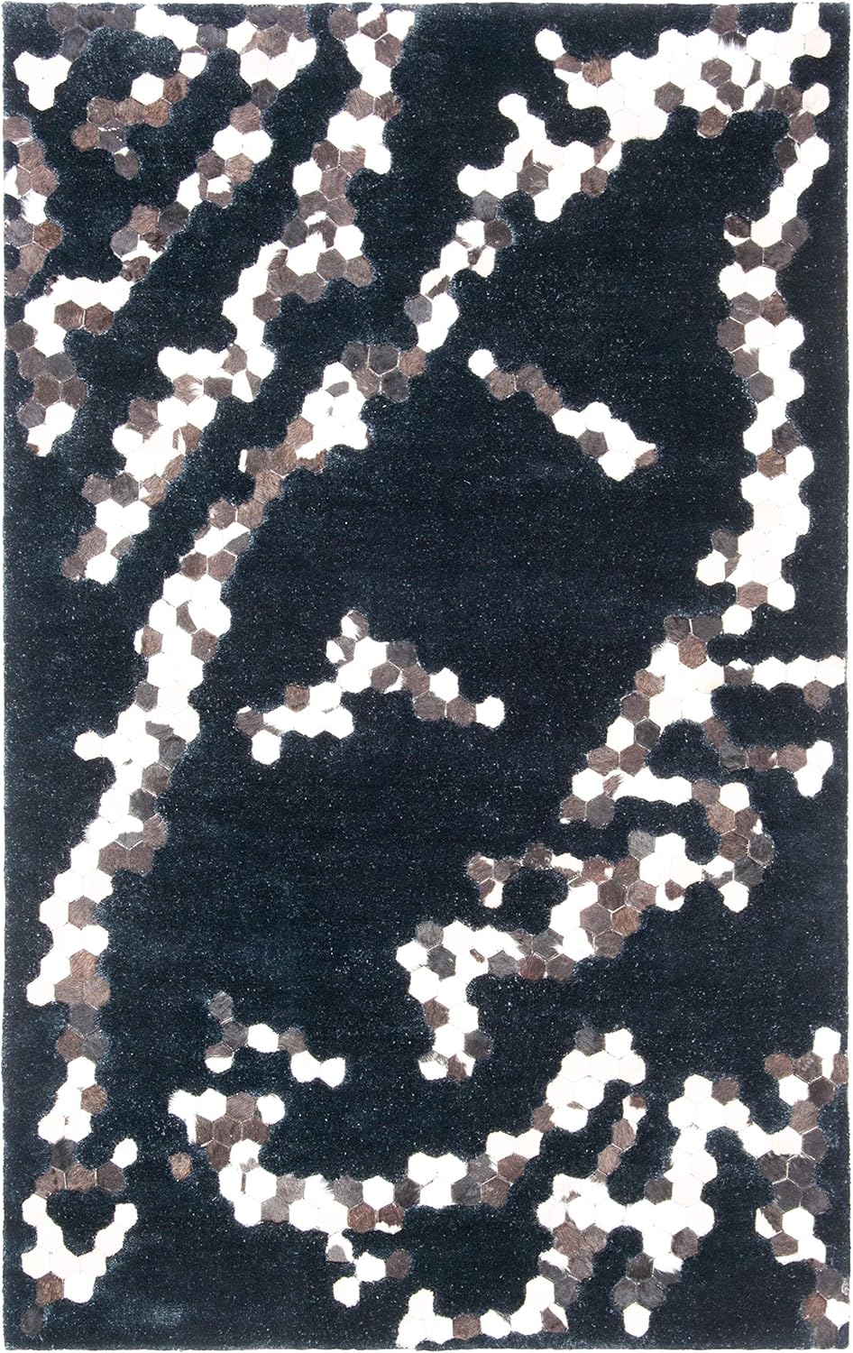 SAFAVIEH Manhattan Collection - Alfombra de área de 6 x 9 pies, negro, hecha a...