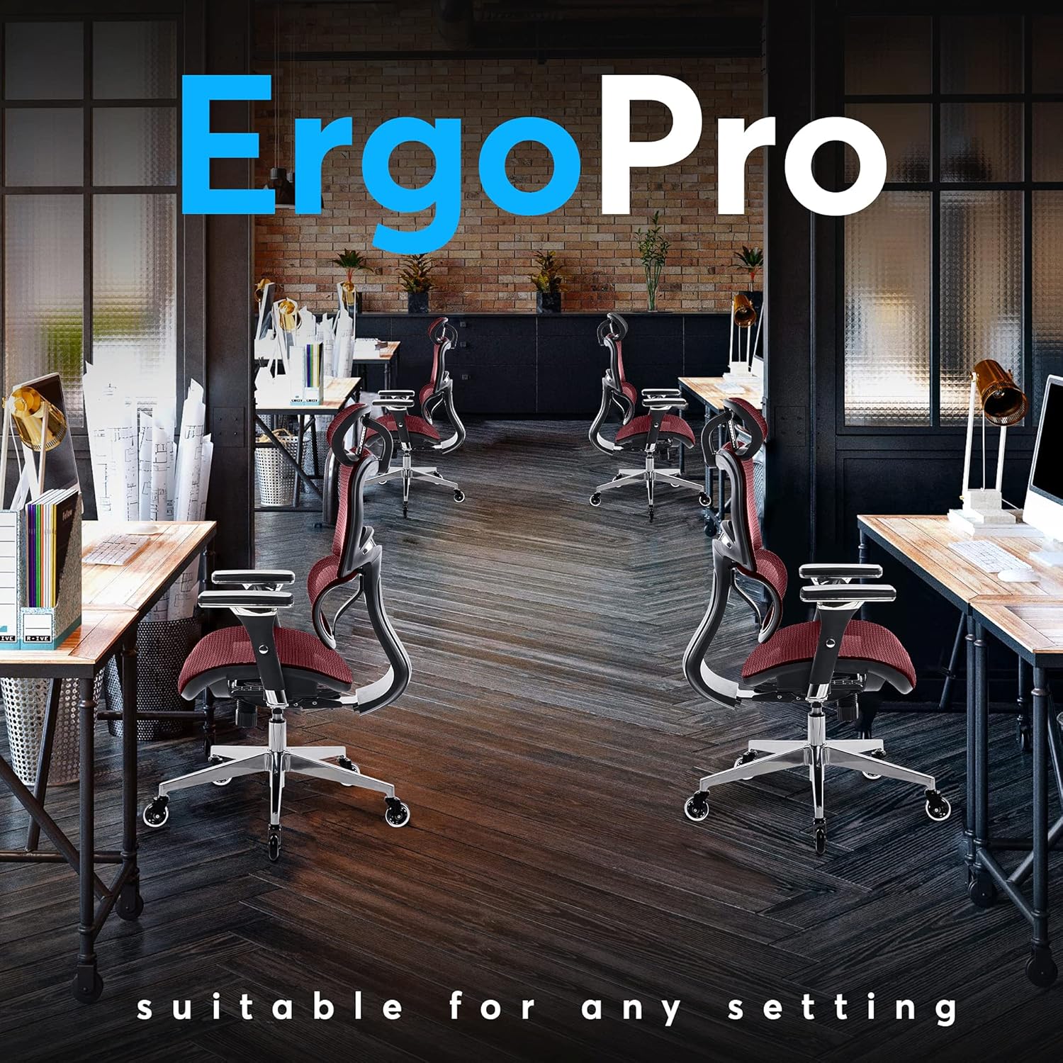 Oline ErgoPro Silla de oficina ergonómica  Silla de escritorio con reposabrazos...
