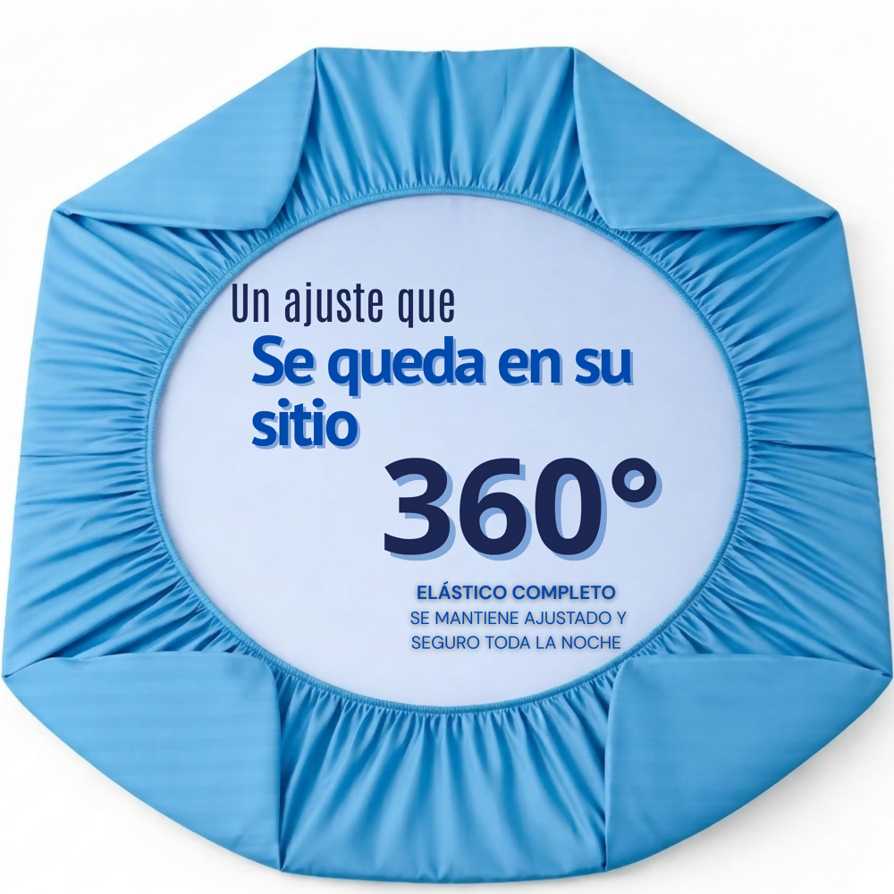 Juego de sabanas queen celeste