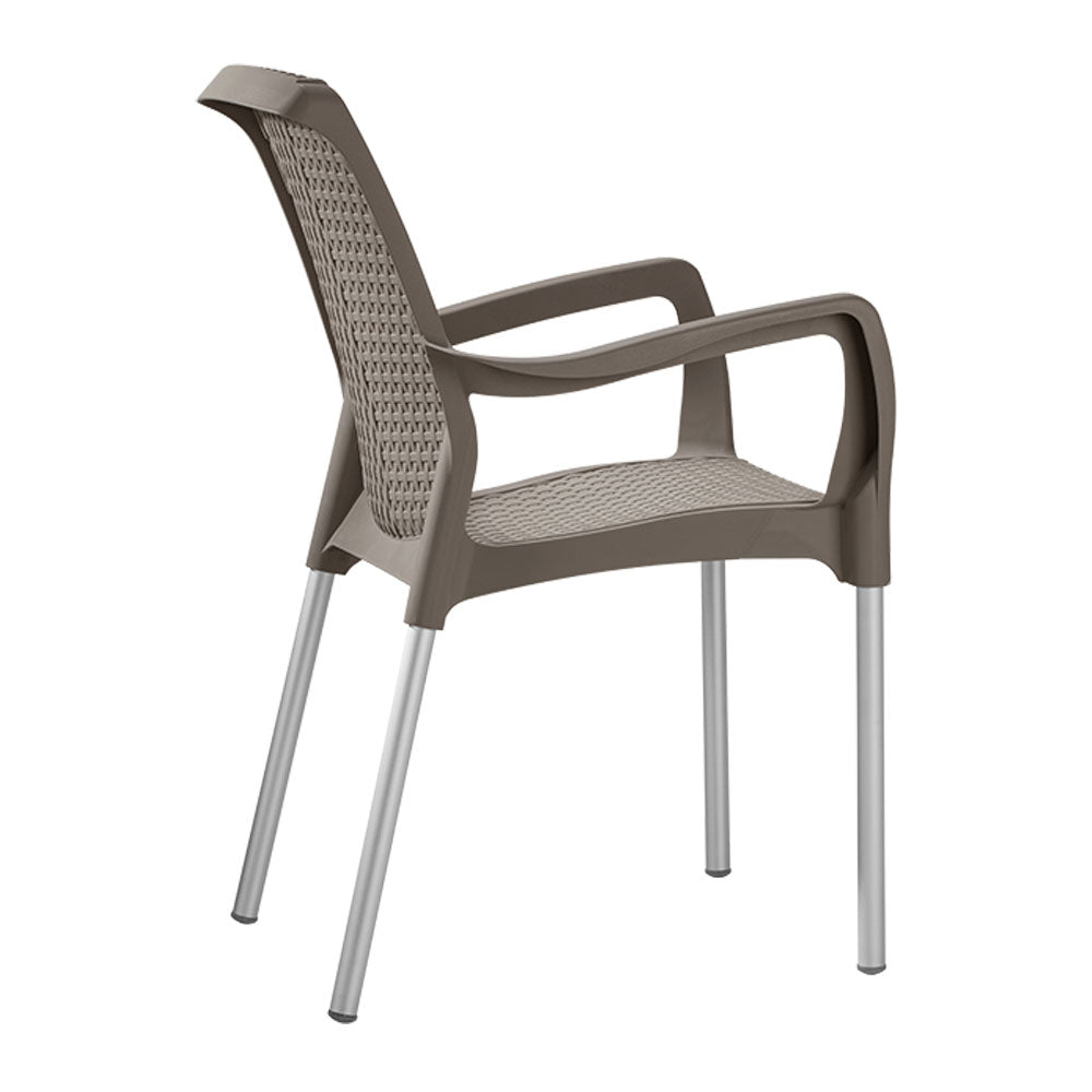 Silla Apariencia Shia con Brazos Mocca