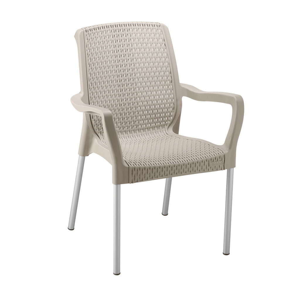Silla Apariencia Shia con Brazos Taupe