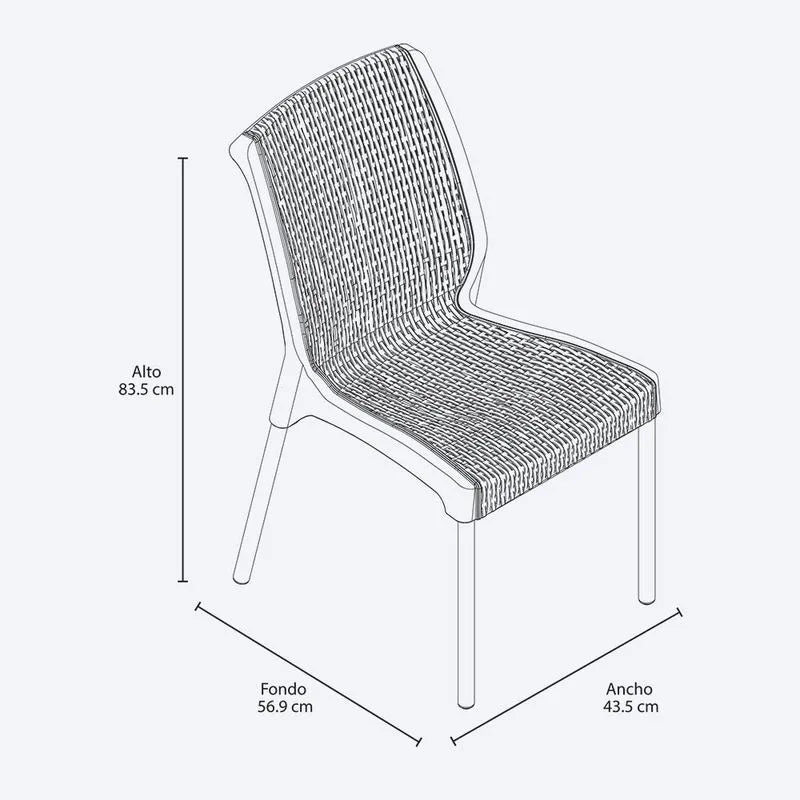 Silla Apariencia Shia sin Brazos Taupe
