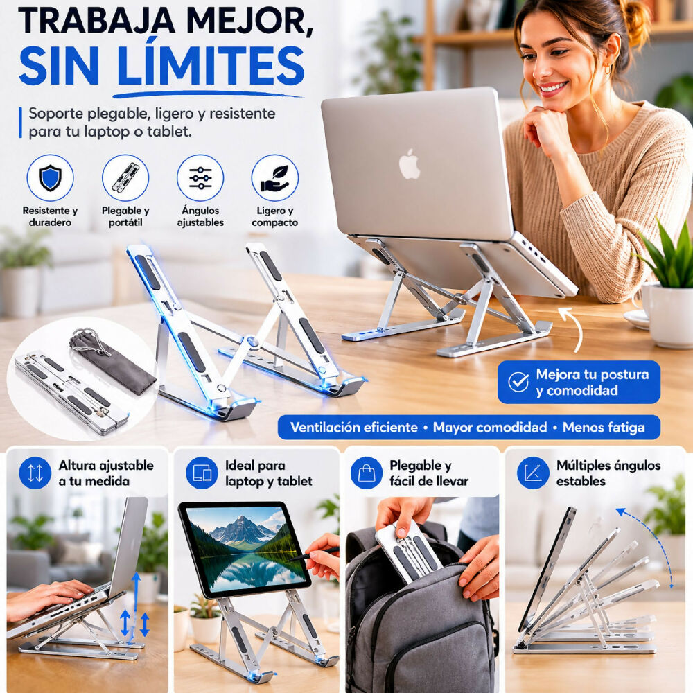 Soporte Para Laptop Ajustable De Aluminio Plegable Modelo 005