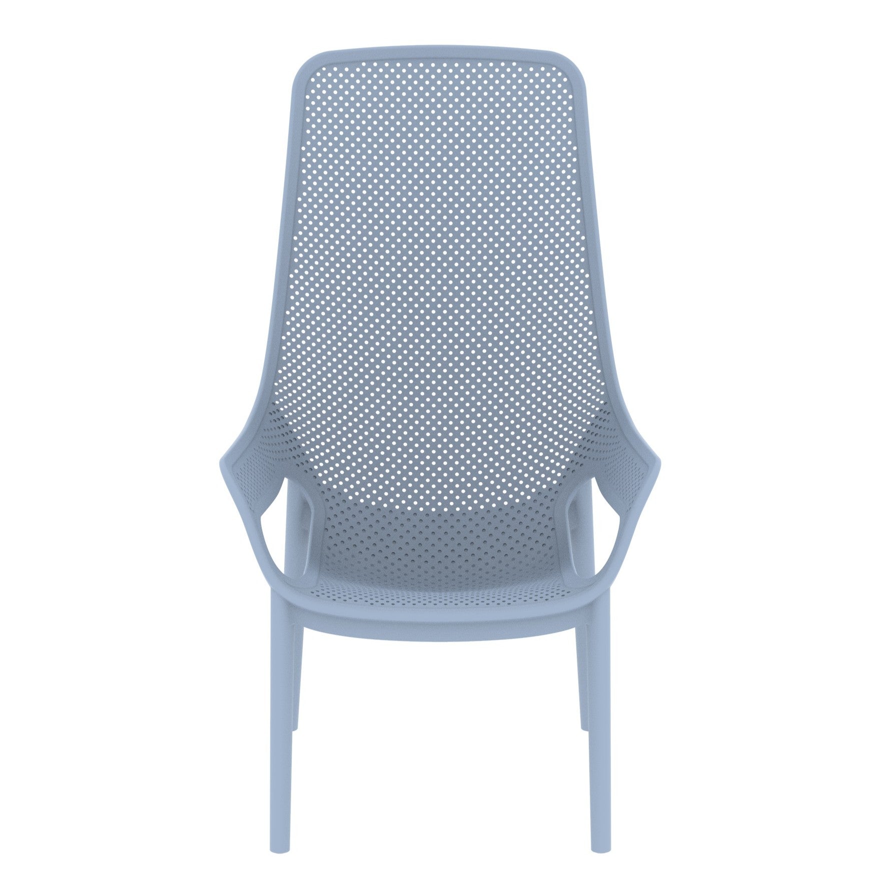 Silla Lounge Mayorca, Azul Claro, con espaldar y reposa brazos X2